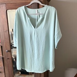 Zenana Outfitters Light Green Blouse